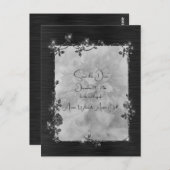 Black Shiny Elegant Sparkly Frame Save the Date Briefkaart (Voorkant / Achterkant)