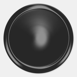Black Shiny Envelope Seal Ronde Sticker