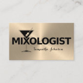 Black & Shiny Gold Event Bartender Visitekaartje (Voorkant)