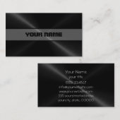 Black Shiny Stainless Steel Metal 4 Visitekaartje (Voorkant / Achterkant)
