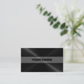Black Shiny Stainless Steel Metal 4 Visitekaartje (Staand voorkant)