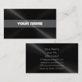 Black Shiny Stainless Steel Metal 5 Visitekaartje (Voorkant / Achterkant)