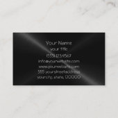 Black Shiny Stainless Steel Metal 5 Visitekaartje (Achterkant)