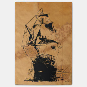 Black Ship Silhouette Post-it® Notes