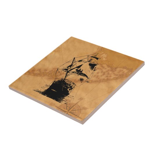 Black Ship Silhouette Tegeltje (Zijkant)