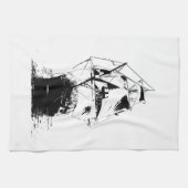 Black Ship Silhouette Theedoek (Horizontaal)