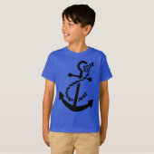 Black Ship's Anchor Nautical Marine Thmed T-shirt (Voorkant volledig)