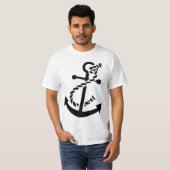 Black Ship's Anchor Nautical Marine Thmed T-shirt (Voorkant volledig)