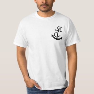Black Ship's Anchor Nautical Marine Thmed T-shirt