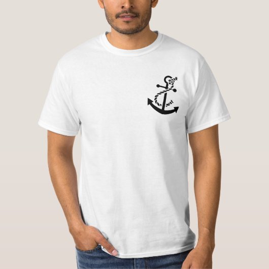 Black Ship's Anchor Nautical Marine Thmed T-shirt (Voorkant)
