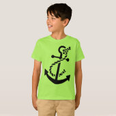 Black Ship's Anchor Nautical Marine Thmed T-shirt (Voorkant volledig)