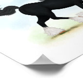 Black Shire Horse met Blaze en Stockings Poster (Hoek)
