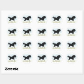 Black Shire Horse met Blaze en Stockings Ronde Sticker (Vel)