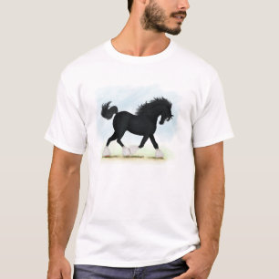 Black Shire Horse met Blaze en Stockings T-shirt