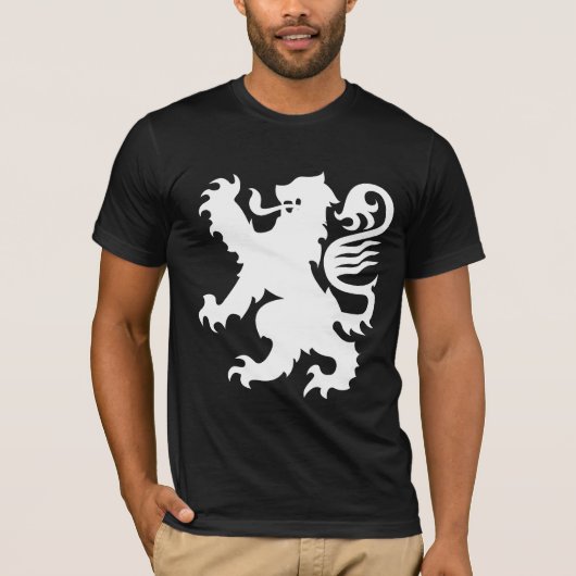 Black Shirt Heraldry White Lion (Voorkant)