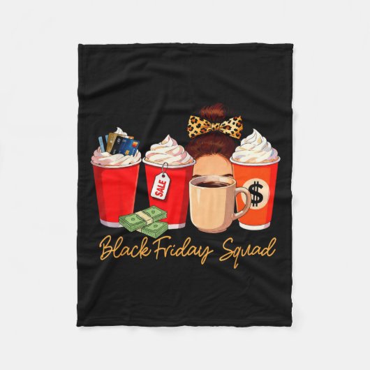 Black Shopng Friday Squad Coffee C Coffee Lover Fleece Deken (Voorkant)