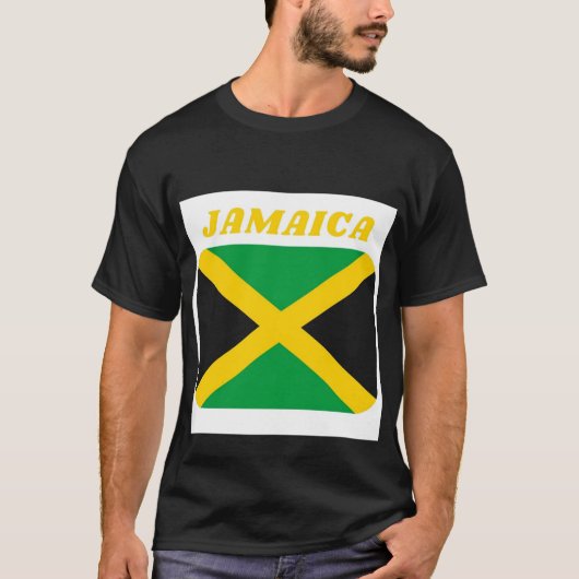 Black Short hoeve Jamaican Flag T-Shirt (Voorkant)