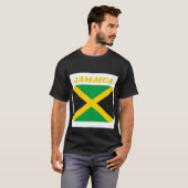 Black Short hoeve Jamaican Flag T-Shirt (Voorkant volledig)