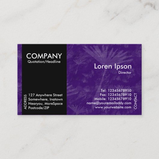 Black Side Band - Violet Dandylion Shadow Tex Visitekaartje (Voorkant)