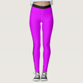 Black Side Stripe Neon Purple Leggings Your Colors (Voorkant)