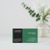 Black SideBand - Green Fabric Texture Visitekaartje (Staand voorkant)