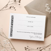 Black Signature Script Certificate of Authenticity