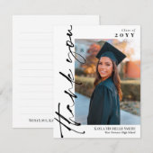 Black Signature Script Foto Afstuderen Bedankt (Voorkant / Achterkant)