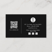 Black Signature Script Professional QR-code Visitekaartje (Achterkant)