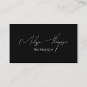 Black Signature Script Professional QR-code Visitekaartje (Voorkant)