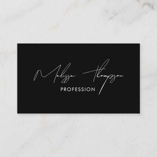 Black Signature Script Professional QR-code Visitekaartje (Voorkant)