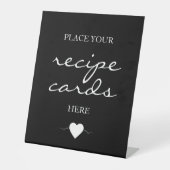Black Signature Script Recept kaarten Reclamebord Met Voetstuk (Voorkant)