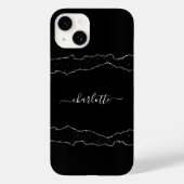 Black Silagate marble Name script Case-Mate iPhone Case (Achterkant)