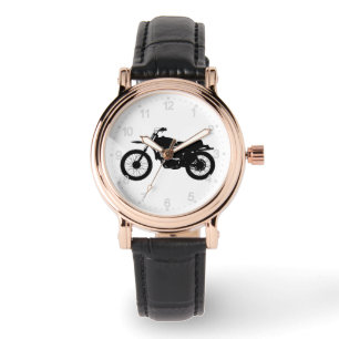 Black silhouet of bike - Choose background color Horloge