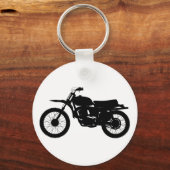 Black silhouet of bike - Choose background color Sleutelhanger (Voorkant)