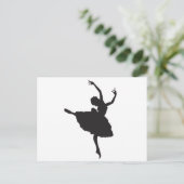 Black Silhouette Ballet Dancer Briefkaart (Staand voorkant)