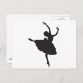 Black Silhouette Ballet Dancer Briefkaart (Voorkant / Achterkant)