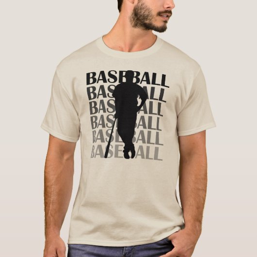 Black Silhouette Baseball Player T-shirts en Gift (Voorkant)