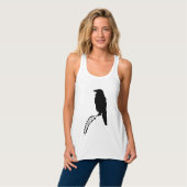Black Silhouette Blackbird Raven Tanktop (Volledige Voorkant)