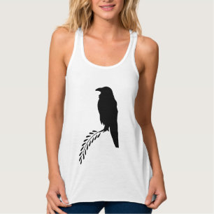 Black Silhouette Blackbird Raven Tanktop