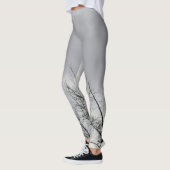 Black Silhouette Branches Grey Sky Leggings (Links)