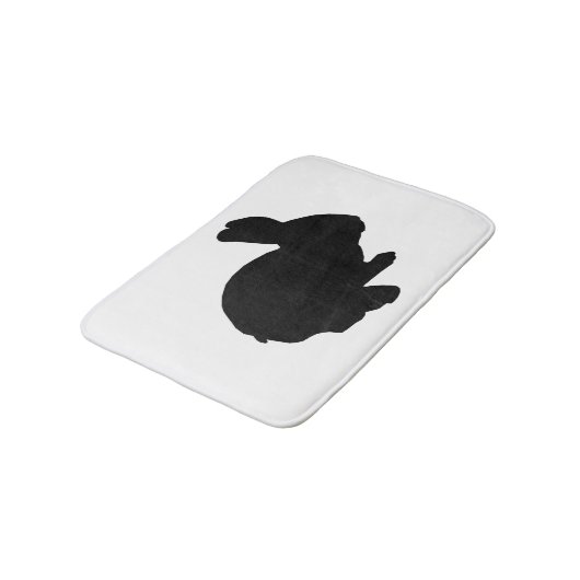 Black Silhouette Bunny Rabbit Bath Mat (Gekanteld)