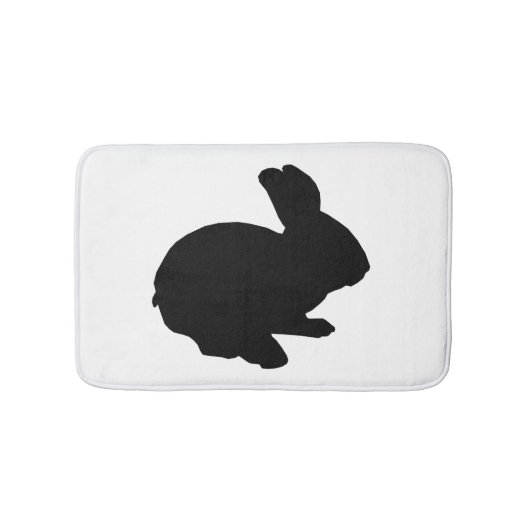 Black Silhouette Bunny Rabbit Bath Mat (Voorkant)