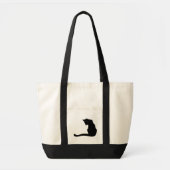 Black Silhouette Cat Tote Bag (Voorkant)