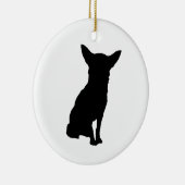 BLACK SILHOUETTE CHIHUAHUA KERAMISCH ORNAMENT (Rechts)