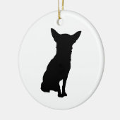 BLACK SILHOUETTE CHIHUAHUA KERAMISCH ORNAMENT (Links)