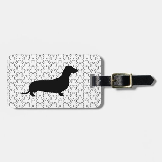 Black Silhouette Dachshund Bagagelabel (Voorkant horizontaal)
