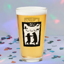 Black Silhouette Dansende Beren trekken rond op ve Glas