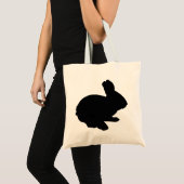 Black Silhouette Easter Bunny-Canvas tas (Voorkant (product))