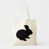 Black Silhouette Easter Bunny-Canvas tas (Voorkant)