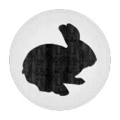 Black Silhouette Easter Bunny Cutting Board Snijplank (Voorkant)